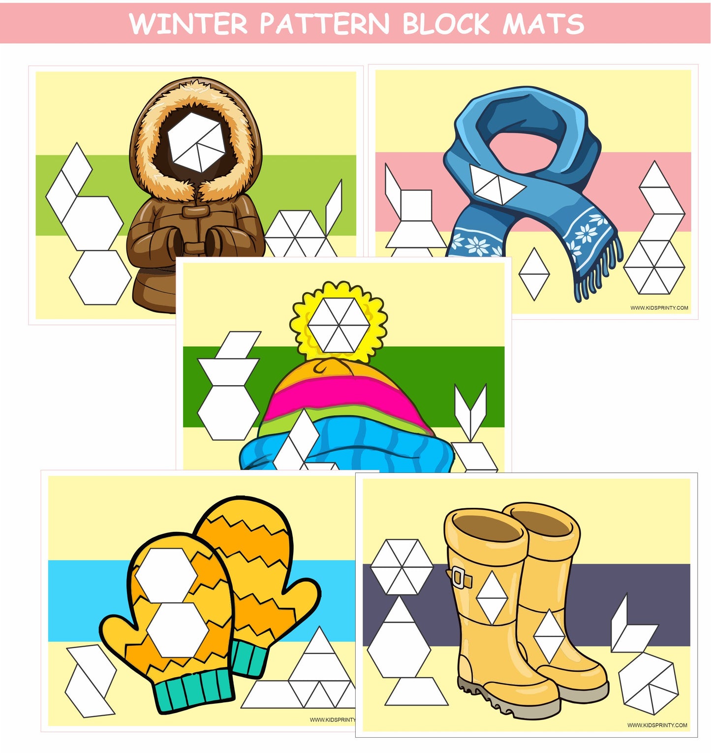 Winter Pattern Block Mats (10 Pages)