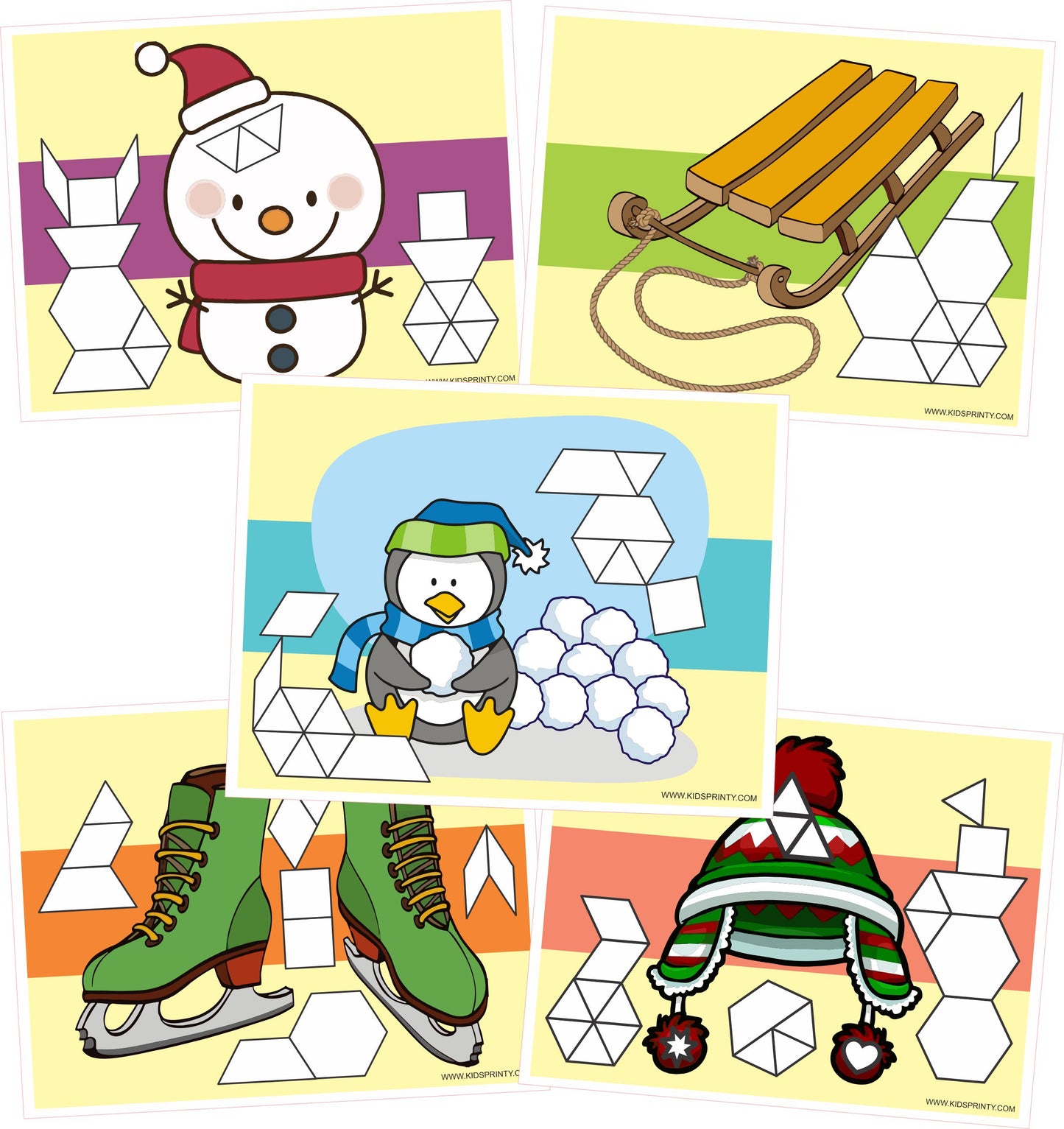 Winter Pattern Block Mats (10 Pages)