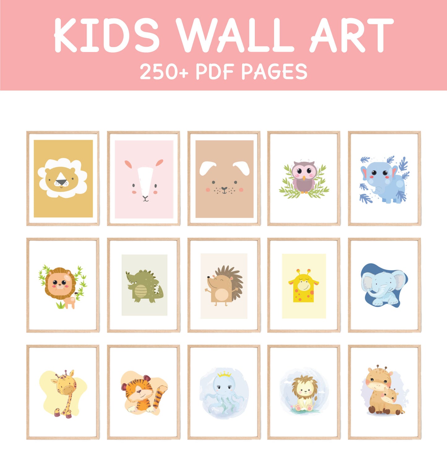 Kids Wall Art, Stickers, Bookmarks Bundle