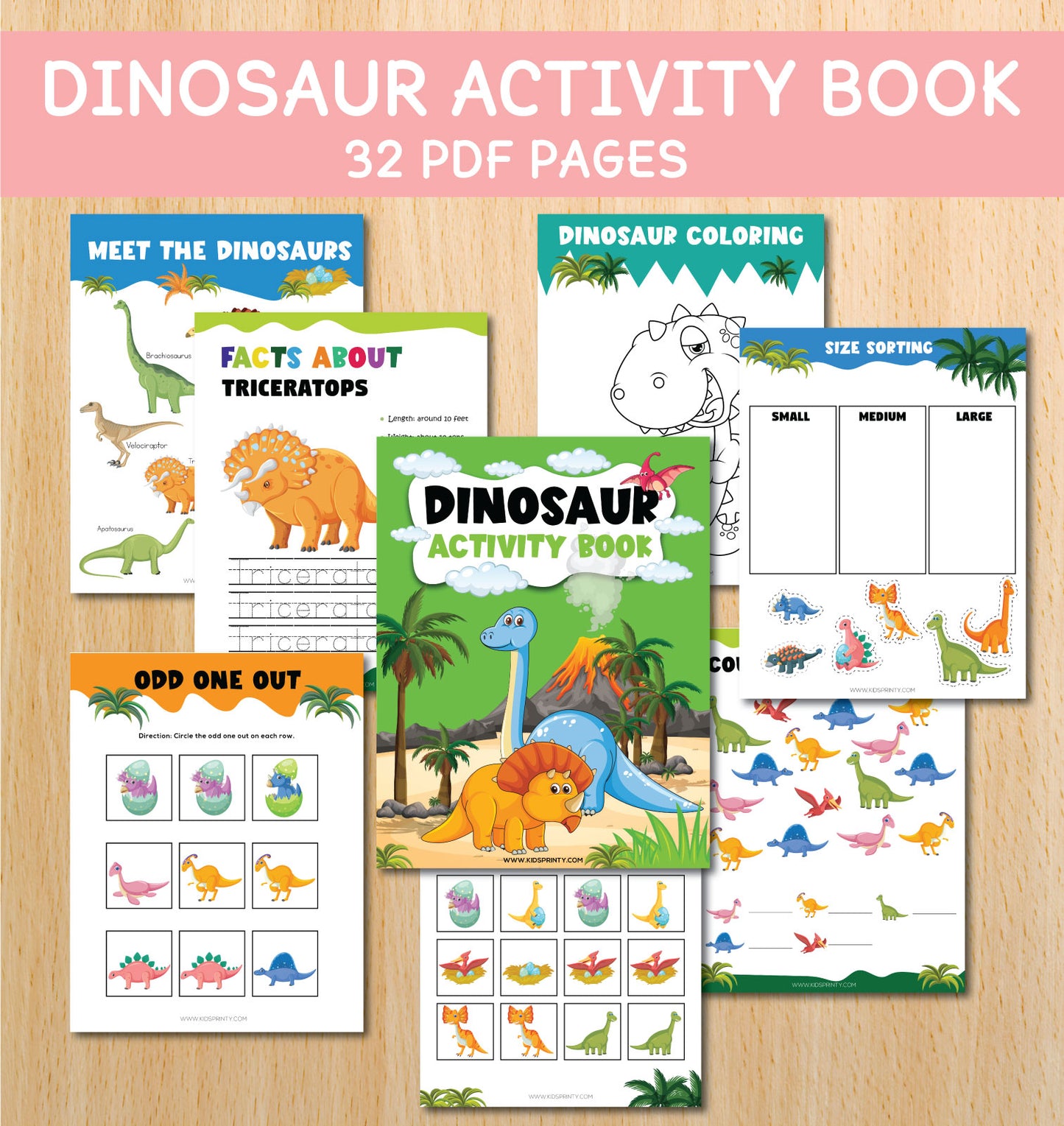 Dinosaur Activity Book (31 Pages)