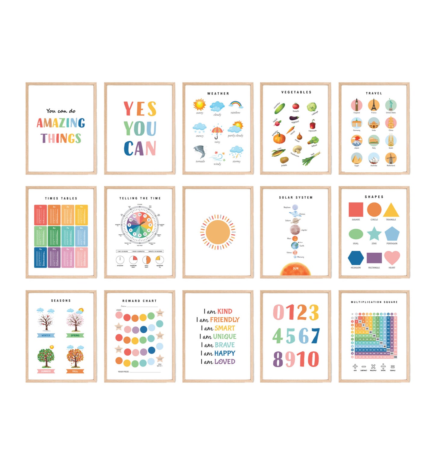 Kids Educational Wall Arts Bundle (75+ Pages)