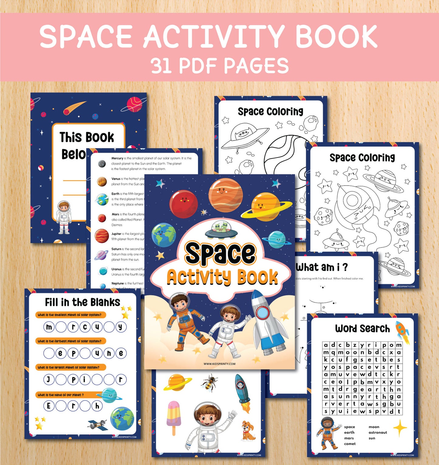 Space Activity Book (31 Pages)